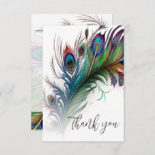 Hartelijk dank voor het ontwerp van de Peacock-doe Bedankkaart (Voorkant / Achterkant)