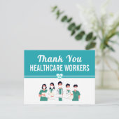Hartelijk dank voor het personeel van het ziekenhu briefkaart (Staand voorkant)