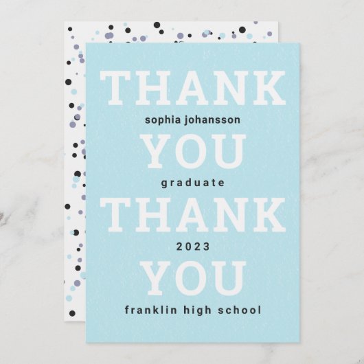 Hartelijk dank voor het platte Afstuderen Arctic B Bedankkaart (Voorkant / Achterkant)