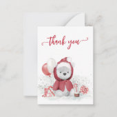 Hartelijk dank voor het Polar Beer Santa Kerstmis  Notitiekaartje (Voorkant)