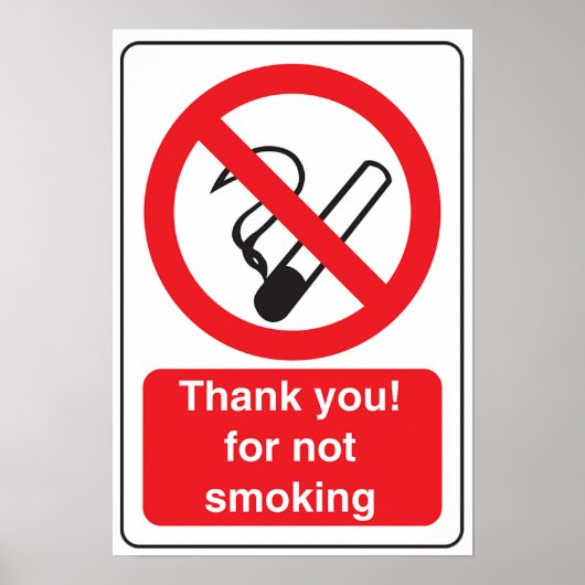 Hartelijk dank voor het Poster voor niet roken (Voorkant)