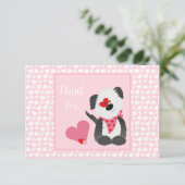 Hartelijk dank voor het Puppy Heart Pattern Roze W Bedankkaart (Staand voorkant)