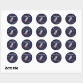 Hartelijk dank voor het Retro Rocket-schip met Sta Ronde Sticker (Vel)
