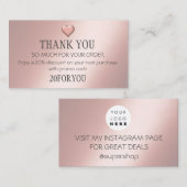 Hartelijk dank voor het Roos Code van de korting v Visitekaartje (Voorkant / Achterkant)