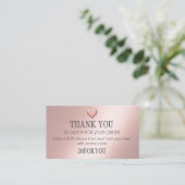 Hartelijk dank voor het Roos Code van de korting v Visitekaartje (Staand voorkant)