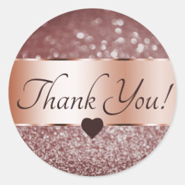 Hartelijk dank voor het Roos Gold Burgundy Glitter Ronde Sticker