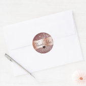 Hartelijk dank voor het Roos Gold Burgundy Glitter Ronde Sticker (Envelop)