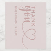 Hartelijk dank voor het Roos Gold Wedding Favor Wijn Etiket (Enkel label)