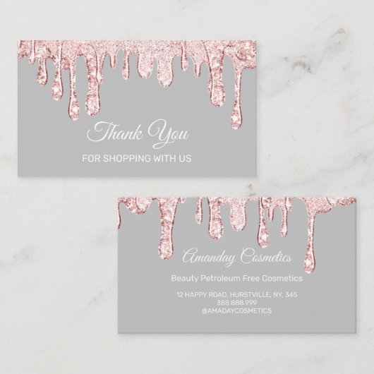 Hartelijk dank voor het Roos voor het winkelen van Visitekaartje (Voorkant / Achterkant)