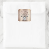 Hartelijk dank voor het Roos voor winkelen 50% kor Vierkante Sticker (Tas)