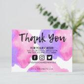 Hartelijk dank voor het roze Paarse Waterverf Medi (Staand voorkant)