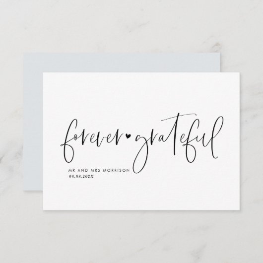 Hartelijk dank voor het schrijven van de bruiloft bedankkaart (Voorkant / Achterkant)