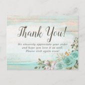 Hartelijk dank voor het Shabby Chic Floral Rustic  Briefkaart (Voorkant)