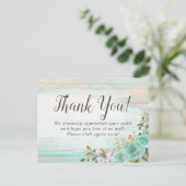 Hartelijk dank voor het Shabby Chic Floral Rustic  Briefkaart (Staand voorkant)