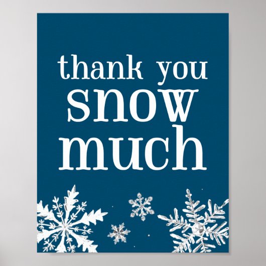 Hartelijk dank voor het Sneeuwflake-partijteken Poster (Voorkant)
