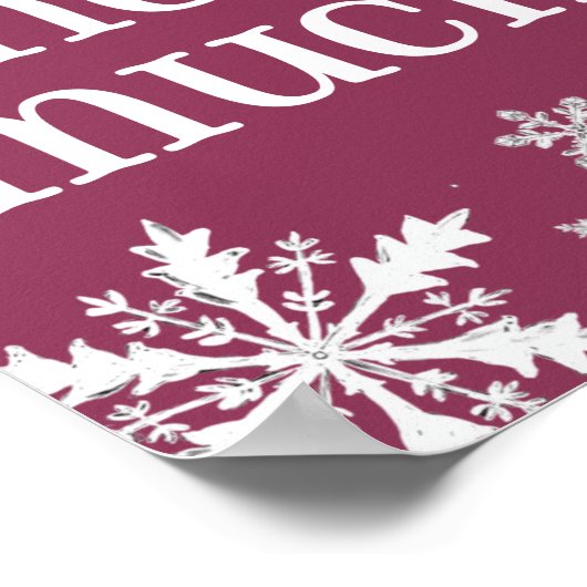 Hartelijk dank voor het Sneeuwflake-partijteken Poster (Hoek)