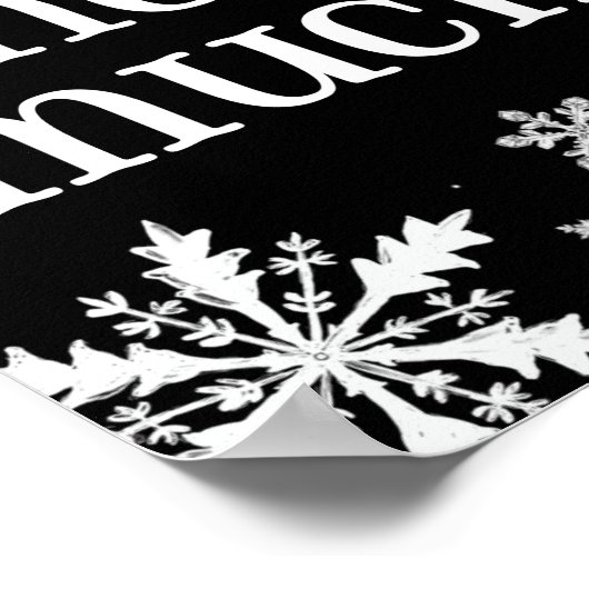 Hartelijk dank voor het Sneeuwflake-partijteken Poster (Hoek)