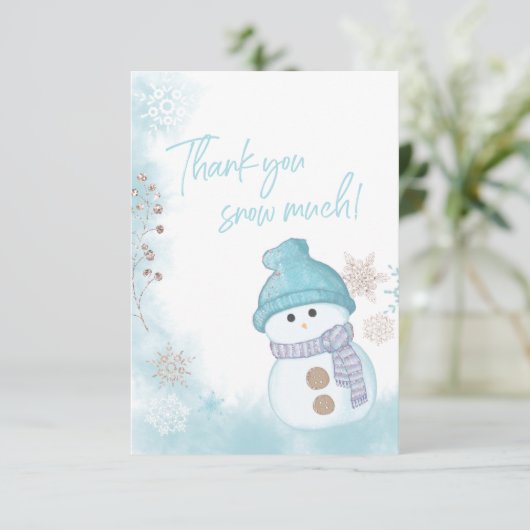 Hartelijk dank voor het sneeuwwinterBaby shower Bedankkaart (Staand voorkant)