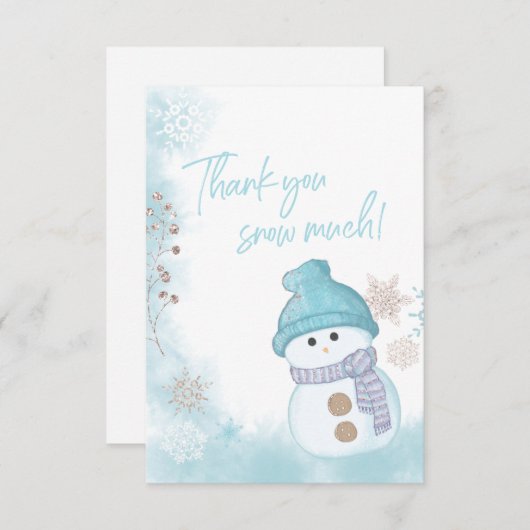 Hartelijk dank voor het sneeuwwinterBaby shower Bedankkaart (Voorkant / Achterkant)