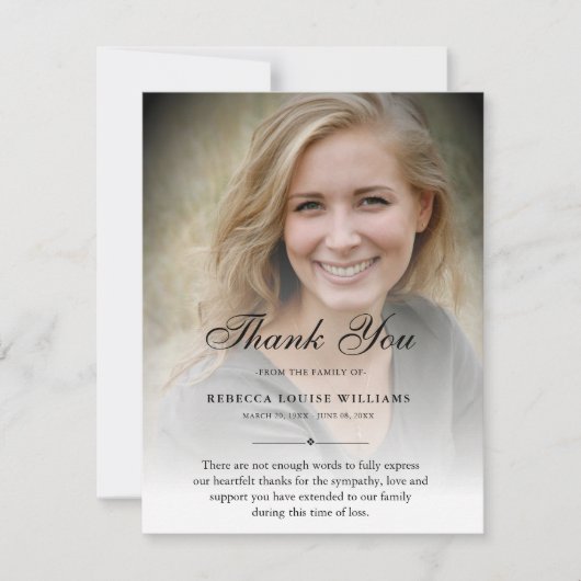 Hartelijk dank voor het sympathie van de speciale  bedankkaart (Voorkant)