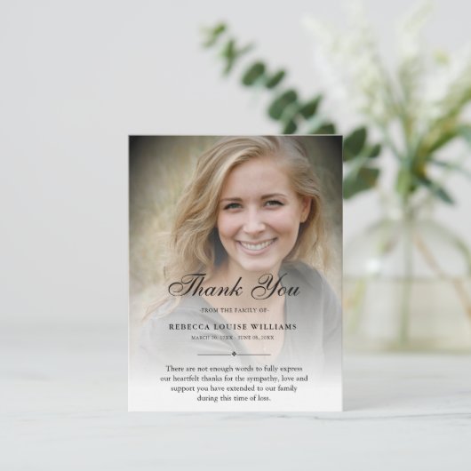 Hartelijk dank voor het sympathie van de speciale  bedankkaart (Staand voorkant)