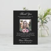 Hartelijk dank voor het sympathie voor de roze Flo Bedankkaart (Staand voorkant)