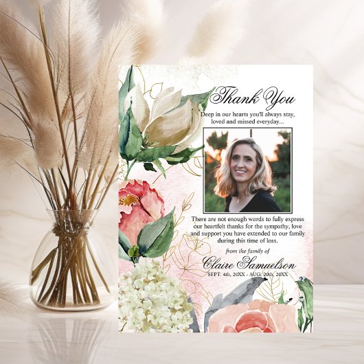 Hartelijk dank voor het sympathie voor de roze Flo Bedankkaart