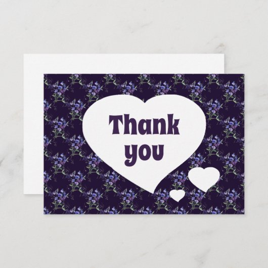 Hartelijk dank voor het tuinbloempatroon bedankkaart (Voorkant / Achterkant)