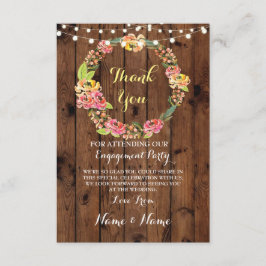 Hartelijk dank voor het Verloving Floral Wedding W Bedankkaart