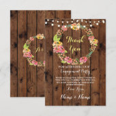 Hartelijk dank voor het Verloving Floral Wedding W Bedankkaart (Voorkant / Achterkant)