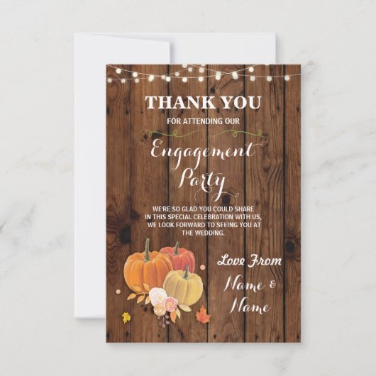 Hartelijk dank voor het Verloving Weddenschap Pump Bedankkaart (Voorkant)