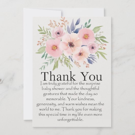 Hartelijk dank voor het verrassende baby shower. kaart (Voorkant)