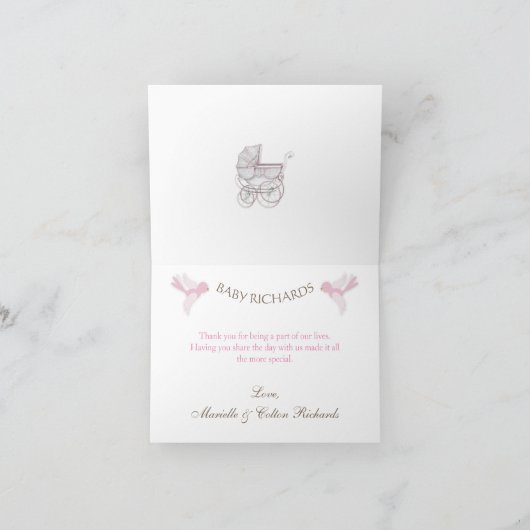 Hartelijk dank voor het  vervoer van Ivory Pink Gi Bedankkaart (Binnen)