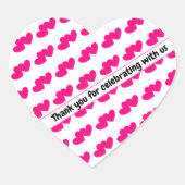 Hartelijk dank voor het vieren met ons hart sticker (Voorkant)