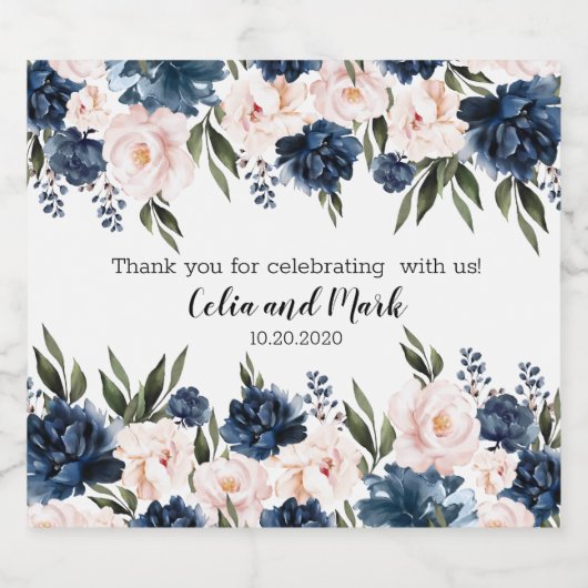 Hartelijk dank voor het vieren met ons roze en bla sparkling wijnetiket (Enkel label)