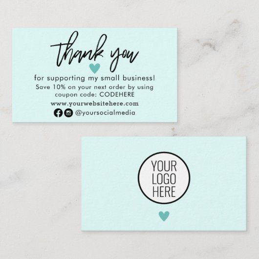 Hartelijk dank voor het Visitekaartje voor uw best (Voorkant / Achterkant)