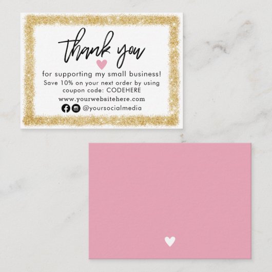 Hartelijk dank voor het Visitekaartje voor uw best (Voorkant / Achterkant)