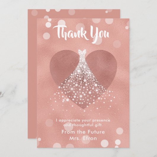 Hartelijk dank voor het Vrijgezellenfeest Heart We Bedankkaart (Voorkant / Achterkant)