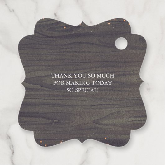 Hartelijk dank voor het Vrijgezellenfeest "Rustic  Bedankjes Labels (Achterkant)