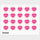 Hartelijk dank voor het warme roze hart ronde sticker (Vel)