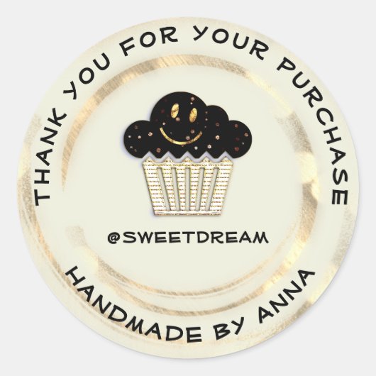 Hartelijk dank voor het Winkelen van Chocolade Muf Ronde Sticker (Voorkant)