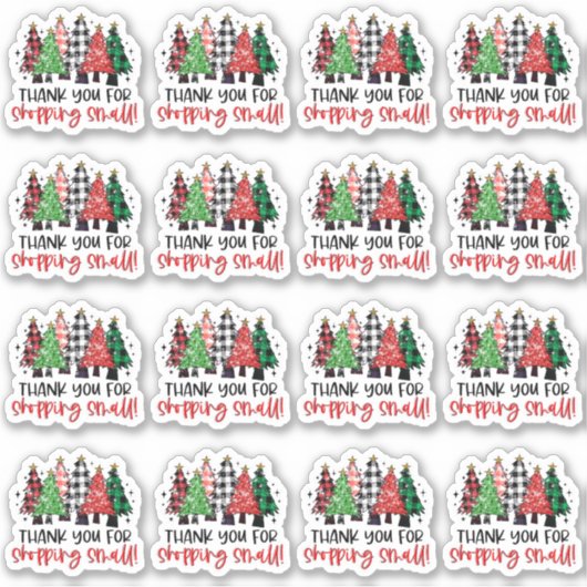 Hartelijk dank voor het winkelen van kleine, gepan sticker (Voorkant)