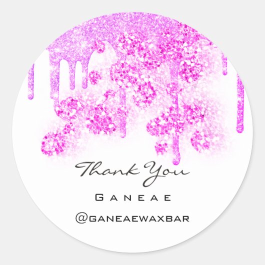 Hartelijk dank voor het winkelen van meisjes roze  ronde sticker (Voorkant)