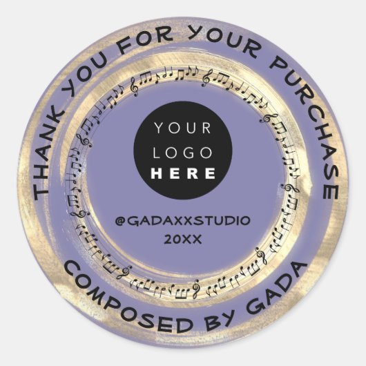 Hartelijk dank voor het winkelen van muziek Logo S Ronde Sticker (Voorkant)
