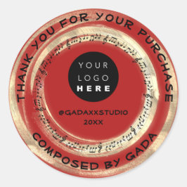 Hartelijk dank voor het winkelen van muziek Logo S Ronde Sticker