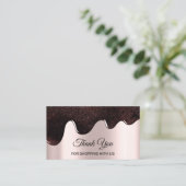 Hartelijk dank voor het winkelen van Rozen in choc Visitekaartje (Staand voorkant)