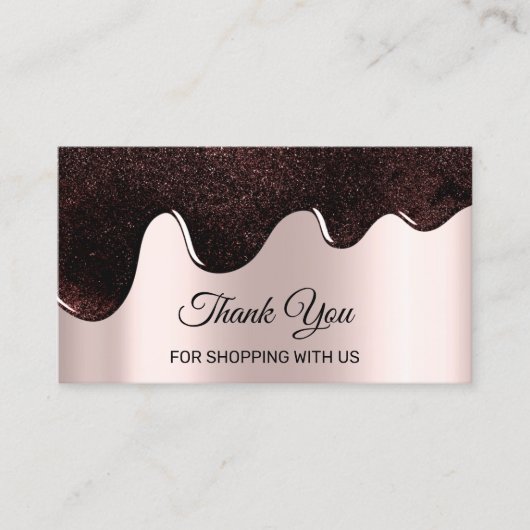 Hartelijk dank voor het winkelen van Rozen in choc Visitekaartje (Voorkant)