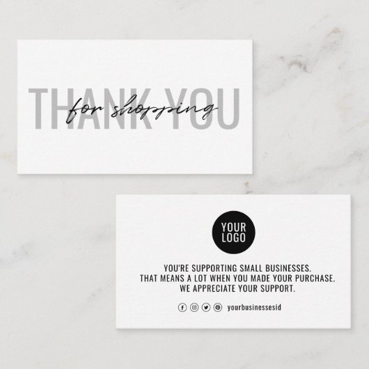 Hartelijk dank voor het winkelen Visitekaartje Mod (Voorkant / Achterkant)