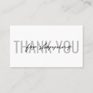 Hartelijk dank voor het winkelen Visitekaartje Mod