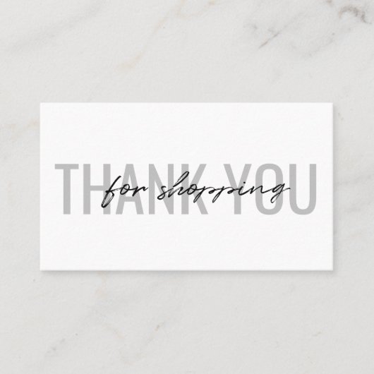 Hartelijk dank voor het winkelen Visitekaartje Mod (Voorkant)